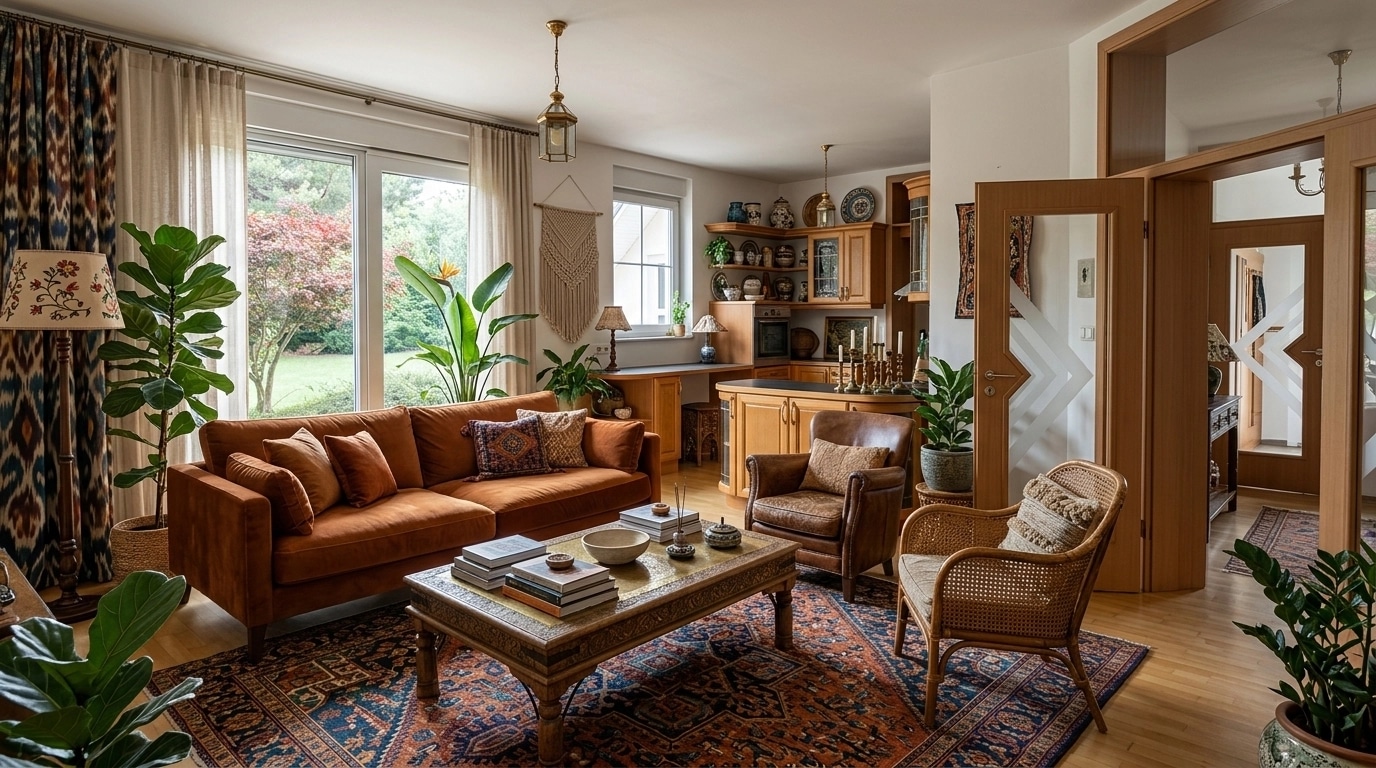 Interior design in Bohemian style — Living Room by GenRoom AI