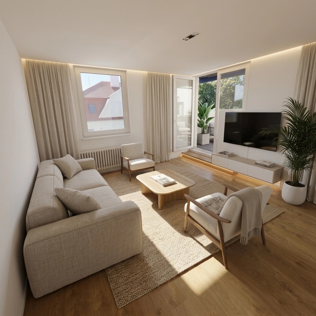 Minimalism Living Room design — interior photo by GenRoom AI