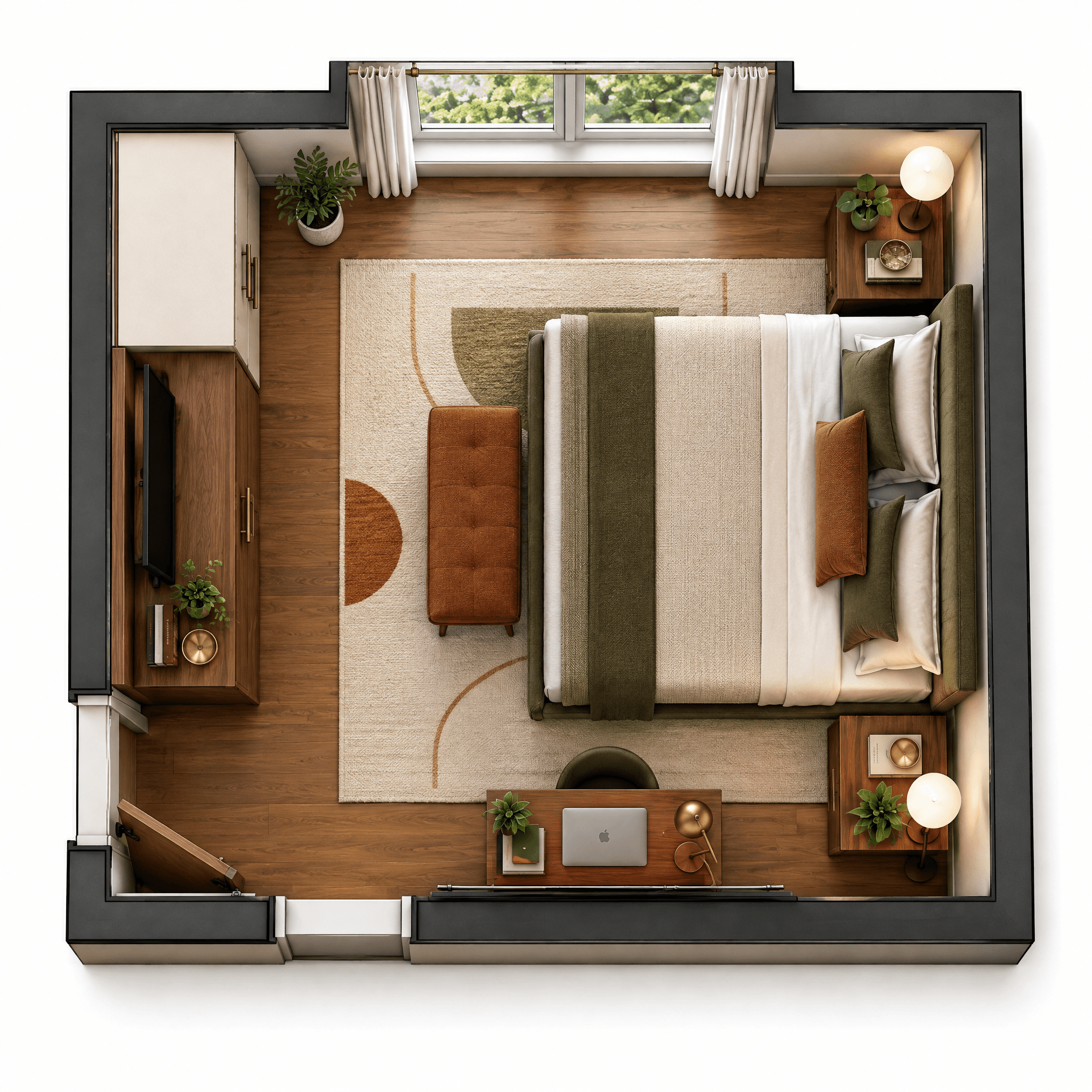 Mid-Century Modern Living Room design — interior photo by GenRoom AI