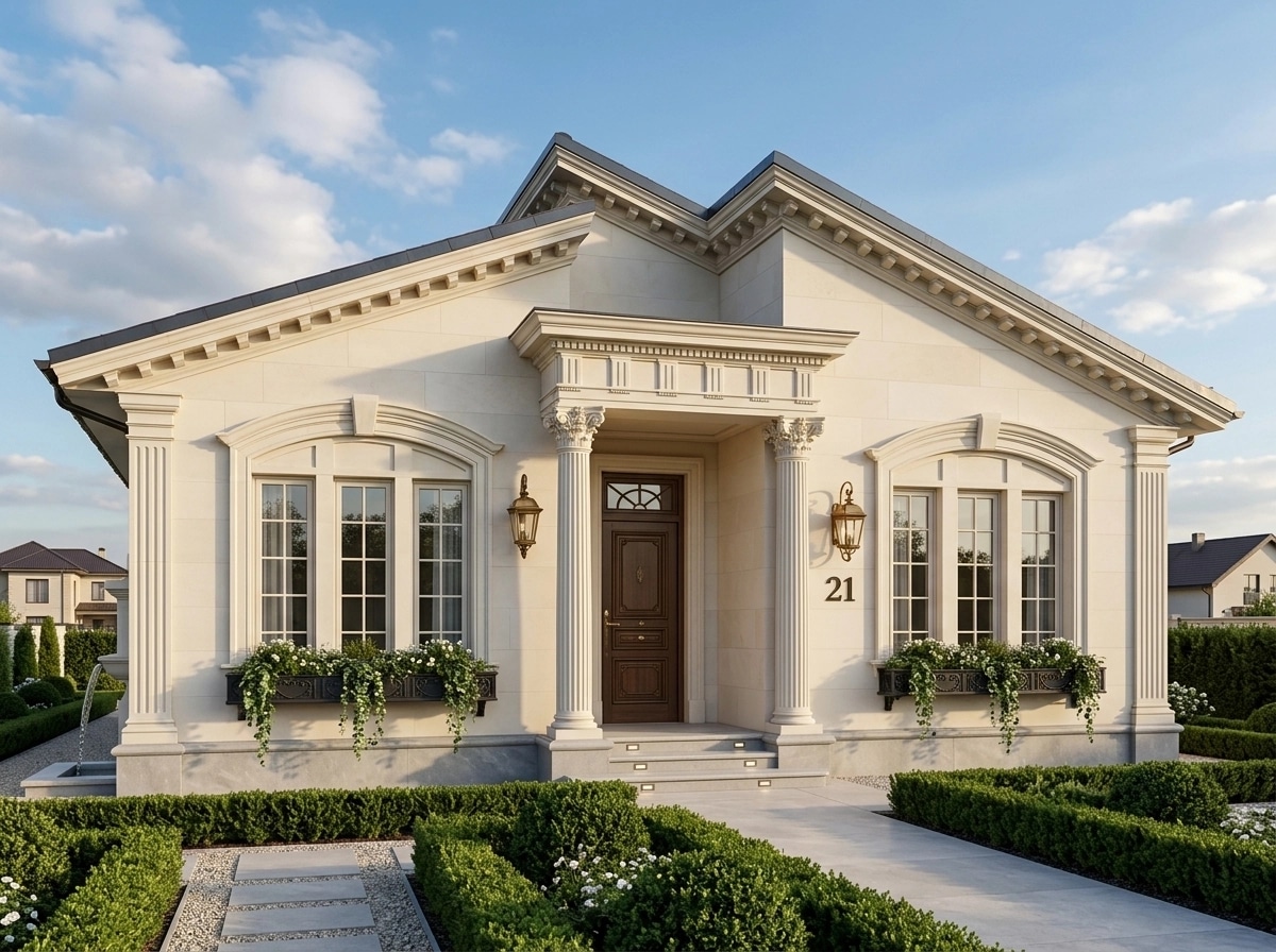 Neoclassic Facade Fachada design — facade photo by GenRoom AI
