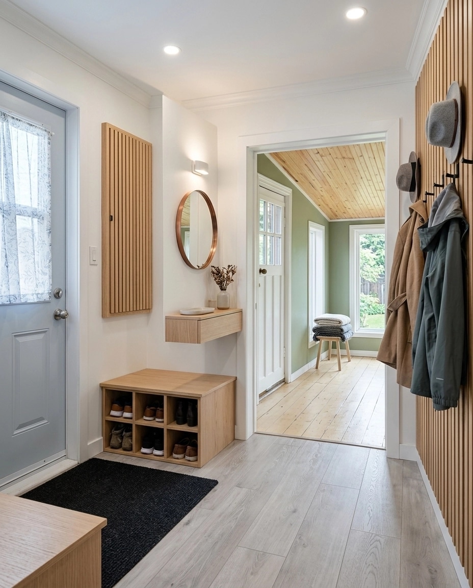 Hallway interior in Scandinavian style — photo by GenRoom AI
