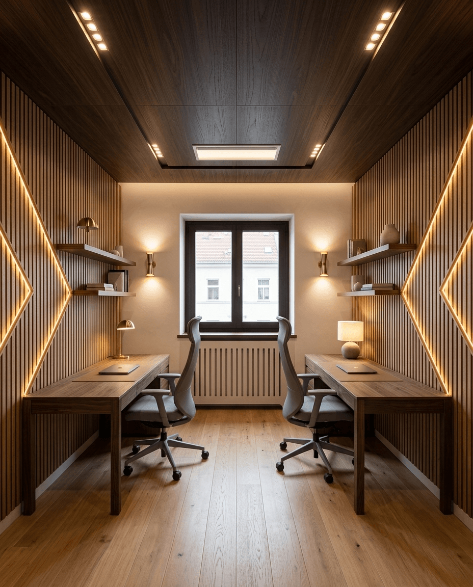 Office interior in Scandinavian style — photo by GenRoom AI