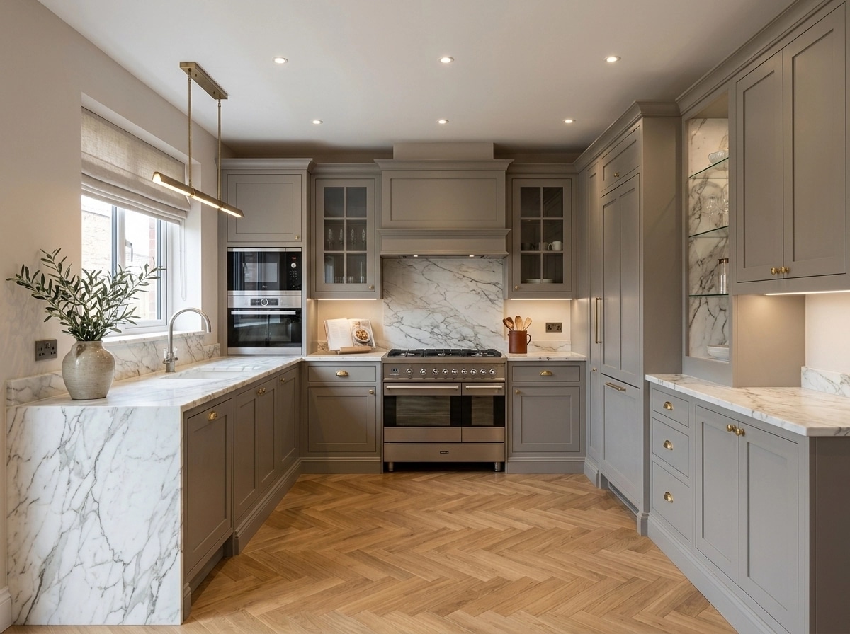 Kitchen interior in Transitional style — photo by GenRoom AI