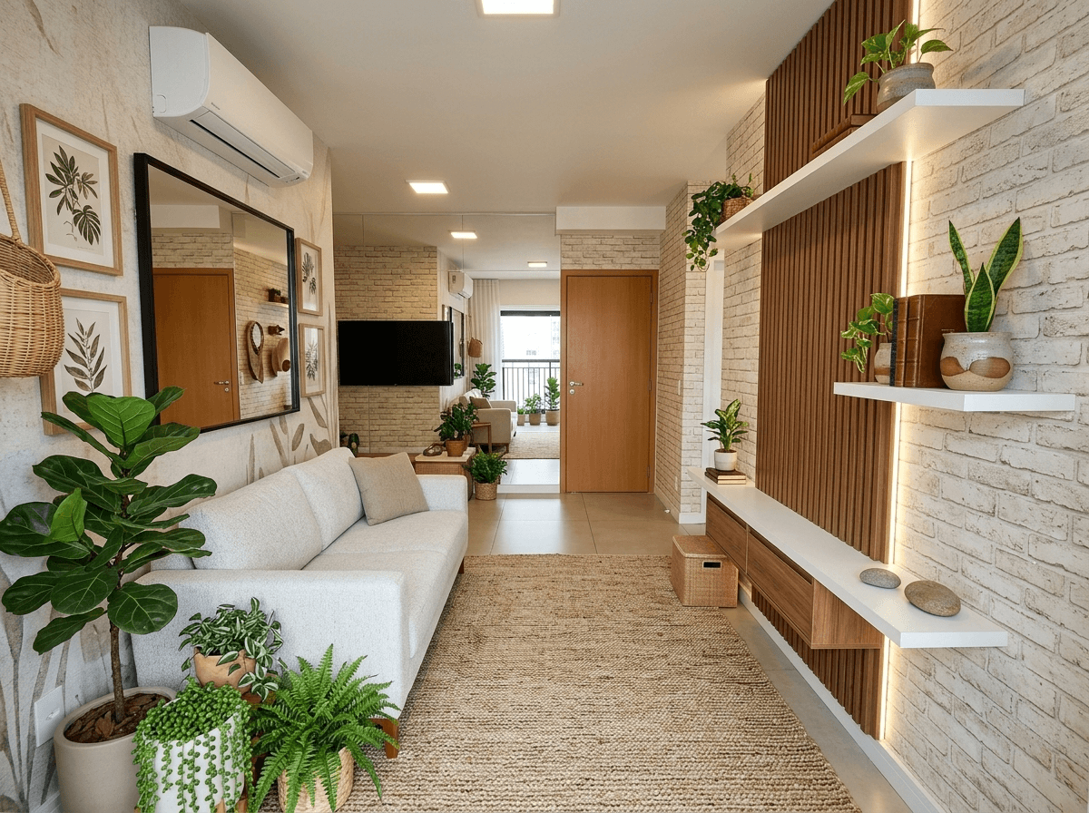 Biophilic Hallway design — interior photo by GenRoom AI
