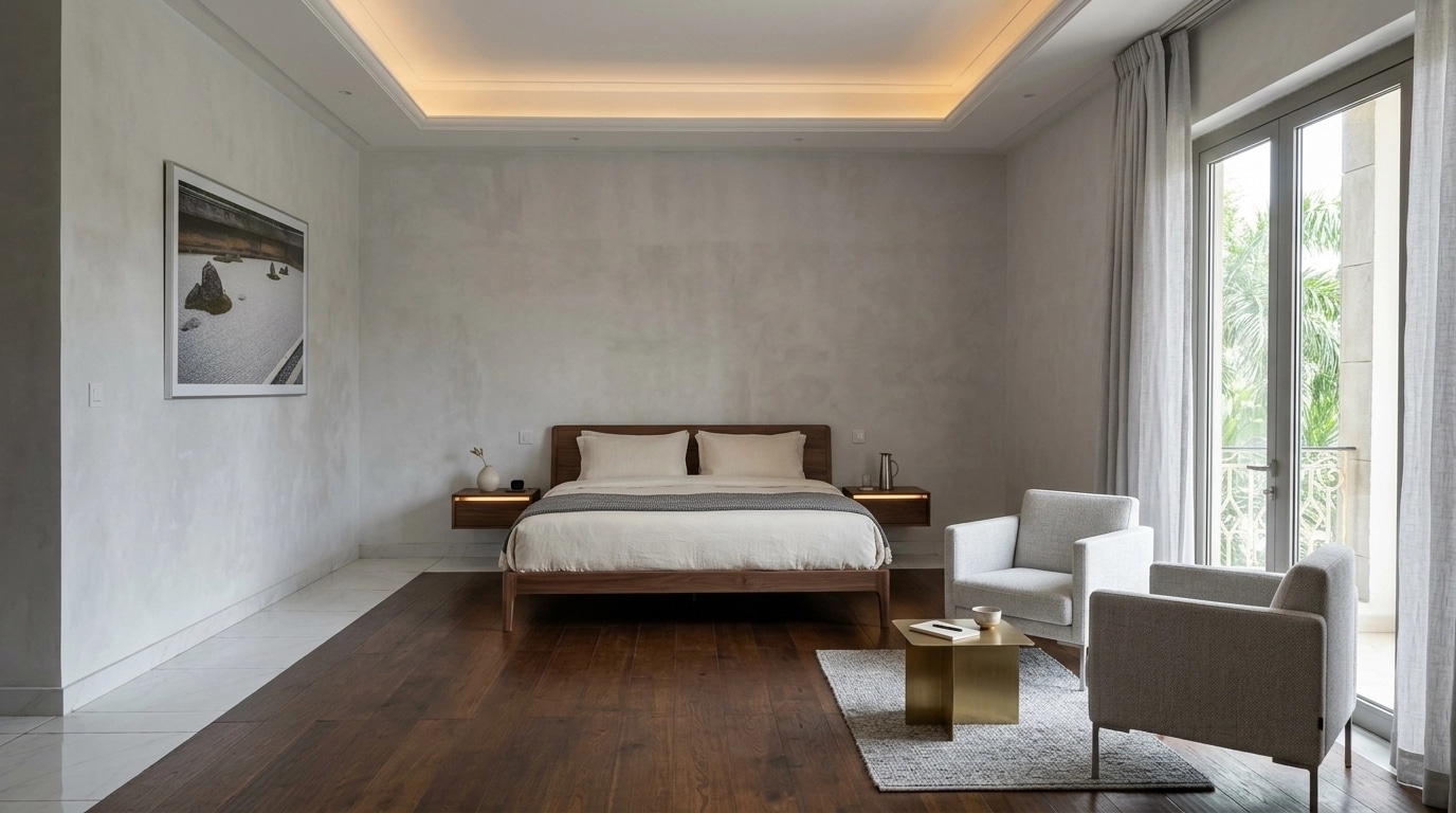 Minimalism Bedroom design — interior photo by GenRoom AI