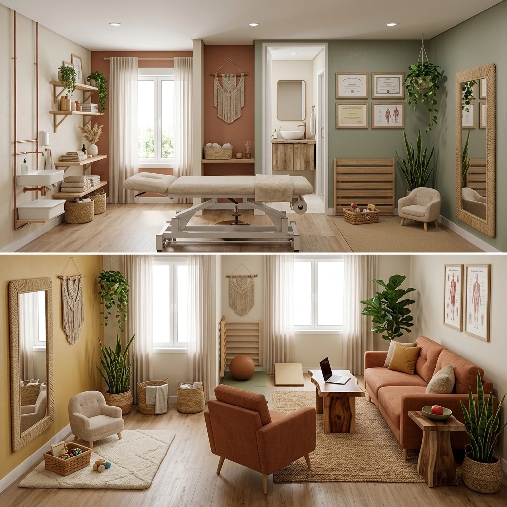Interior design in Bohemian style — clinic by GenRoom AI