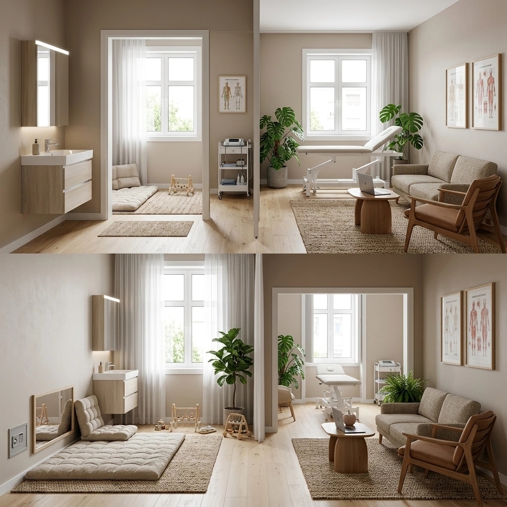 Interior design in Scandinavian style — clinic by GenRoom AI