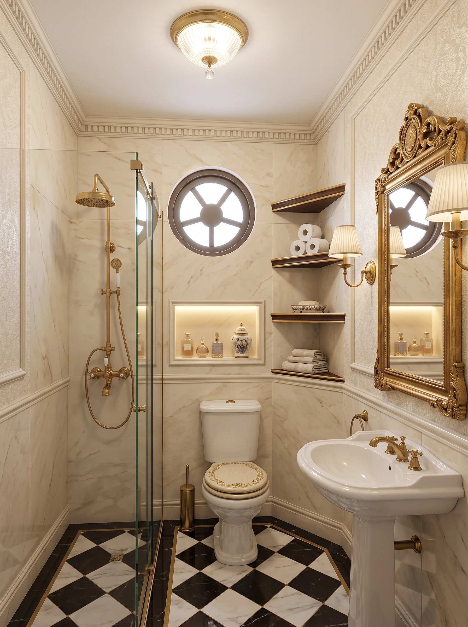 Interior design in Neoclassic style — Bathroom by GenRoom AI