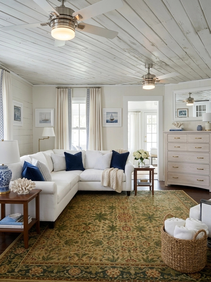 Interior design in Coastal / Hamptons style — Living Room by GenRoom AI