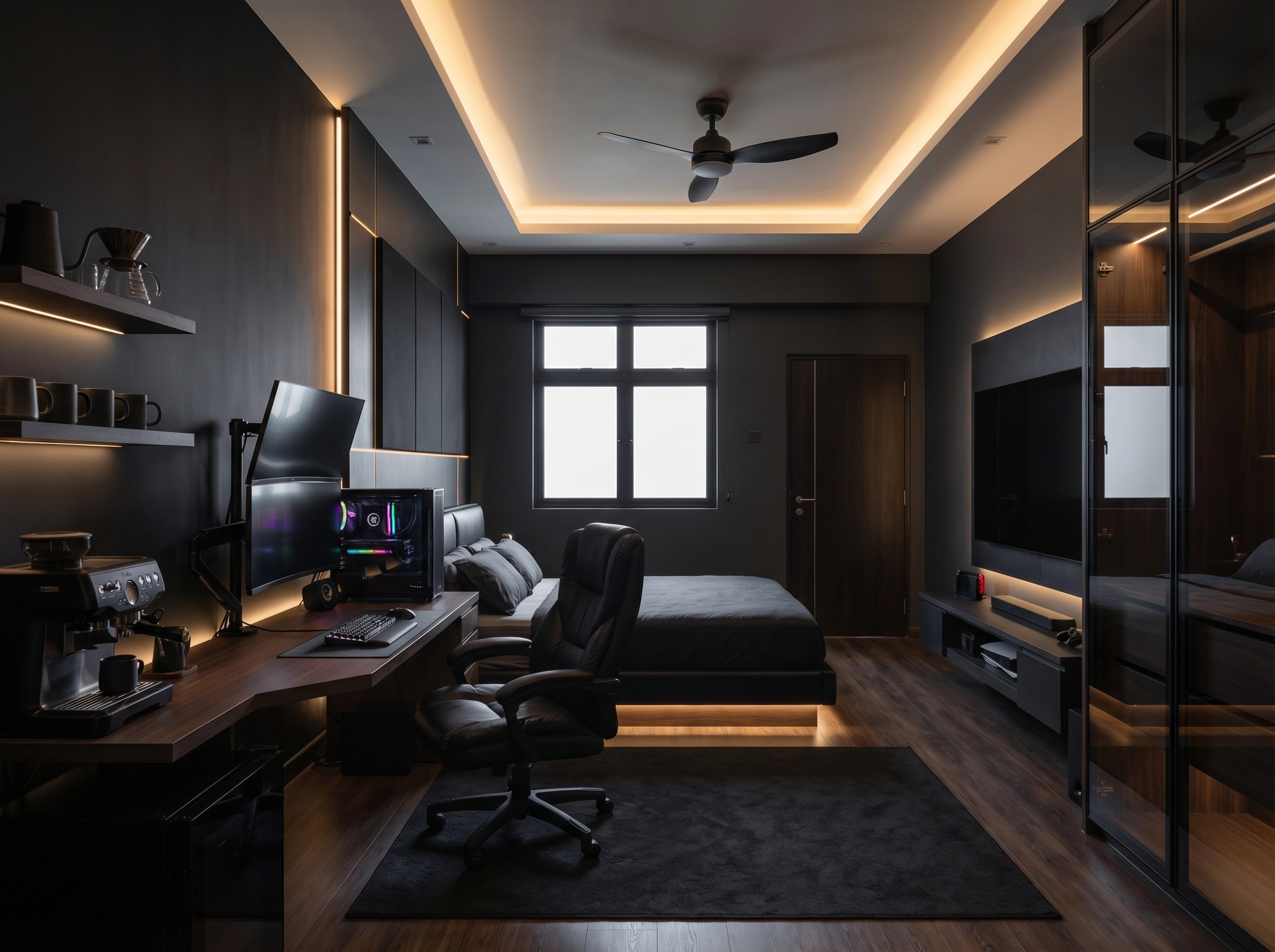 Interior design in Blacktec style — Bedroom by GenRoom AI