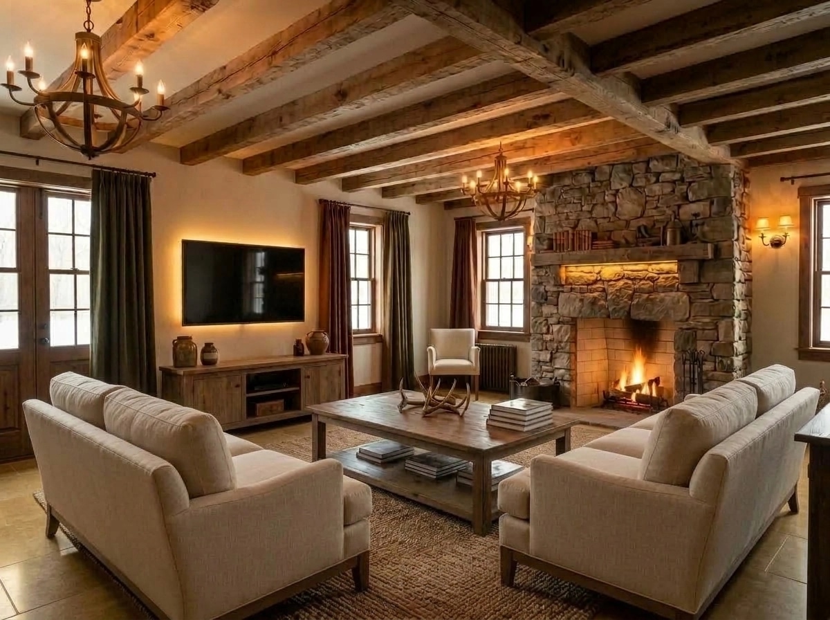 Design de interiores em estilo Rustic — Sala de Estar por GenRoom AI