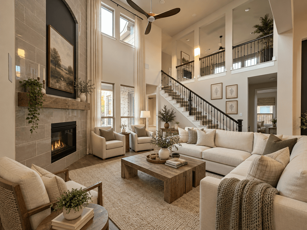 Modern Farmhouse Living Room design — interior photo by GenRoom AI