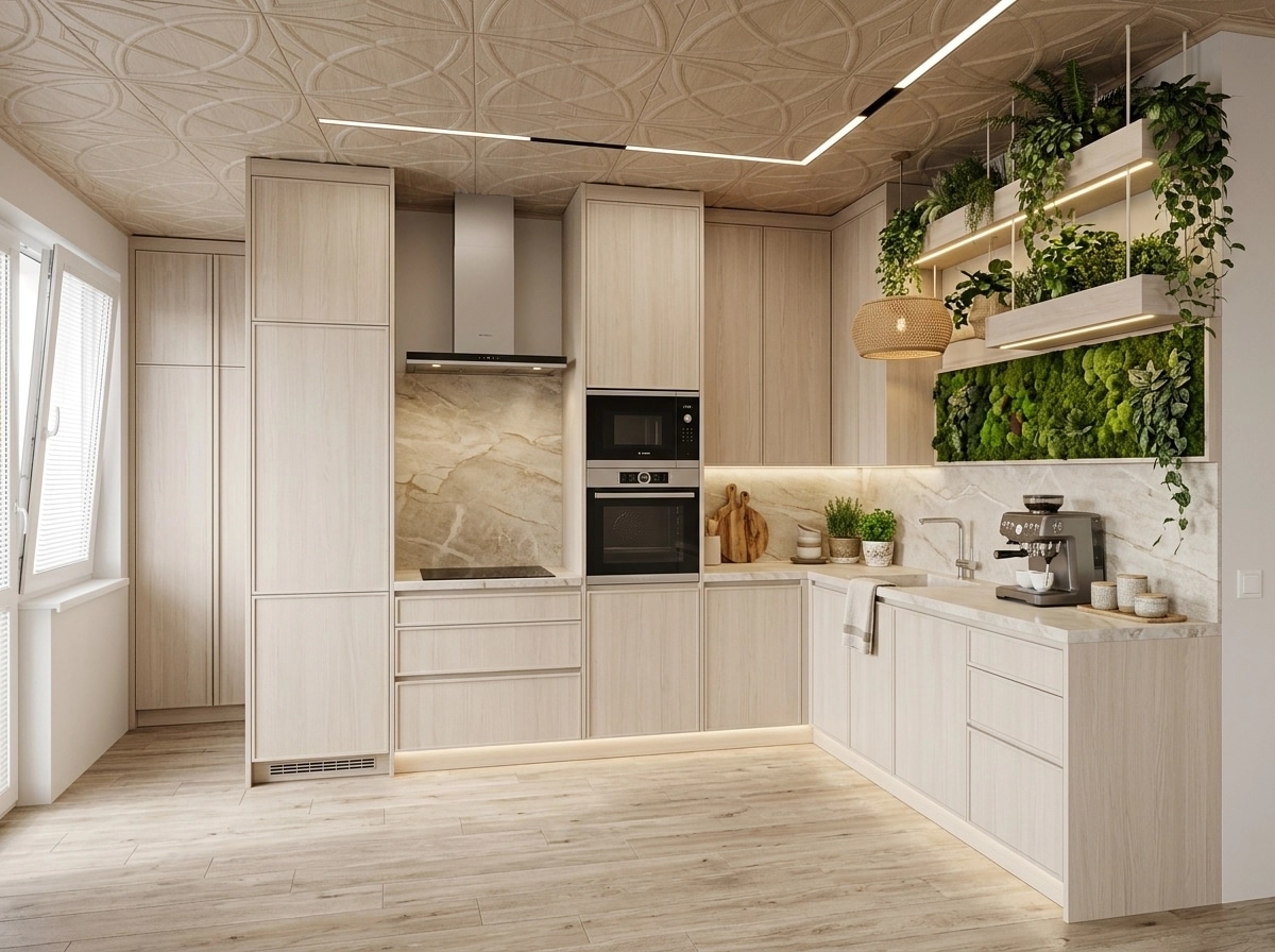 Kitchen interior in Biophilic style — photo by GenRoom AI