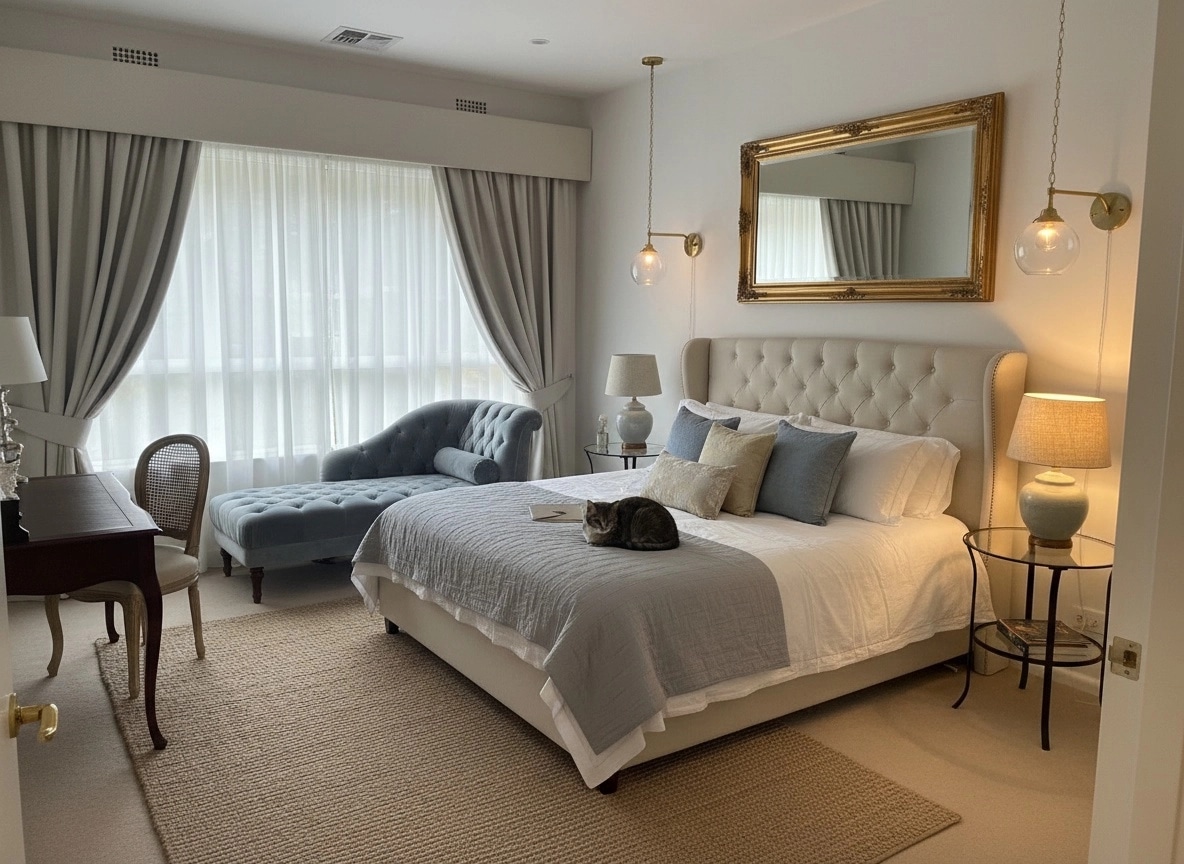 Innenraumdesign im Transitional-Stil — Schlafzimmer von GenRoom AI