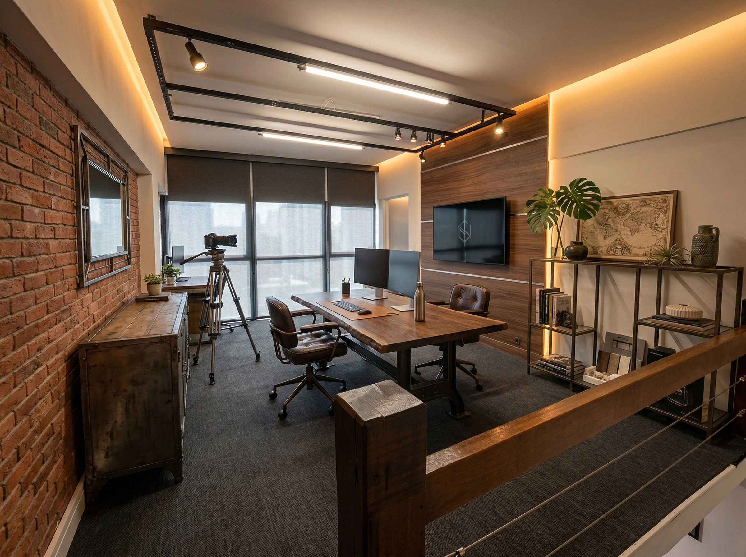 Office interior in Loft / Industrial style — photo by GenRoom AI