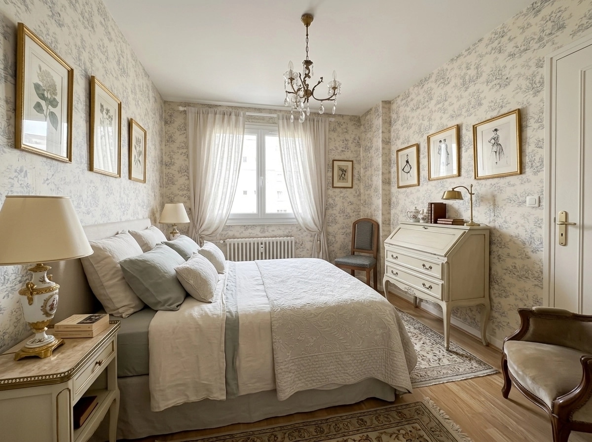 French Parisian Bedroom design — interior photo by GenRoom AI