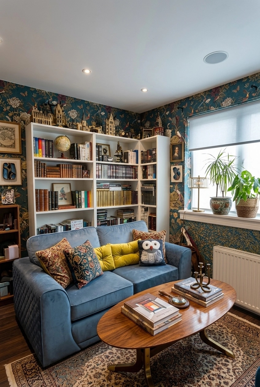 Interior design in Eclectic style — library by GenRoom AI
