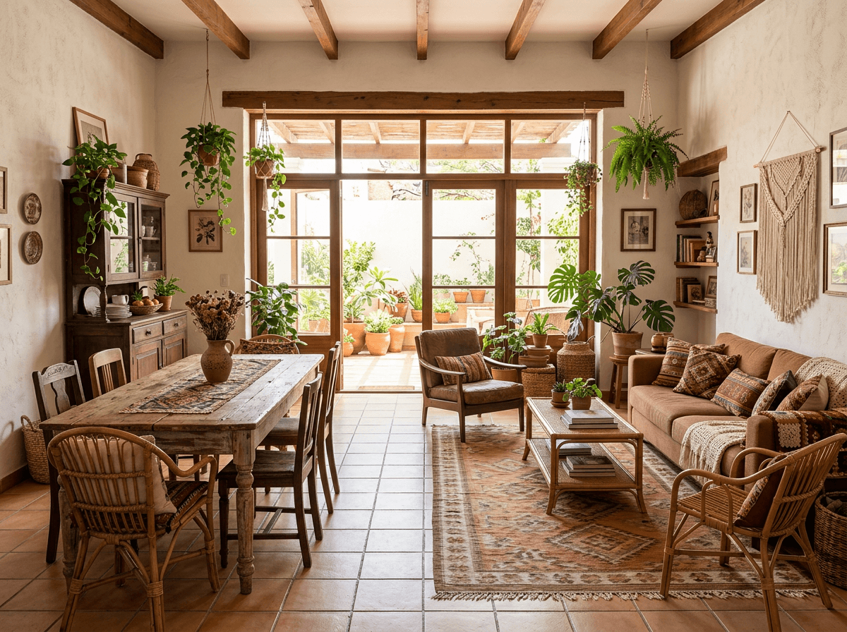 Interior design in Bohemian style — Living Room by GenRoom AI