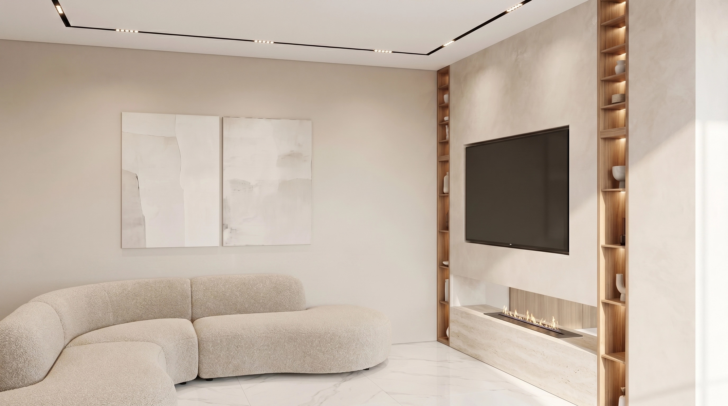 Interior design in Minimalism style — Living Room by GenRoom AI