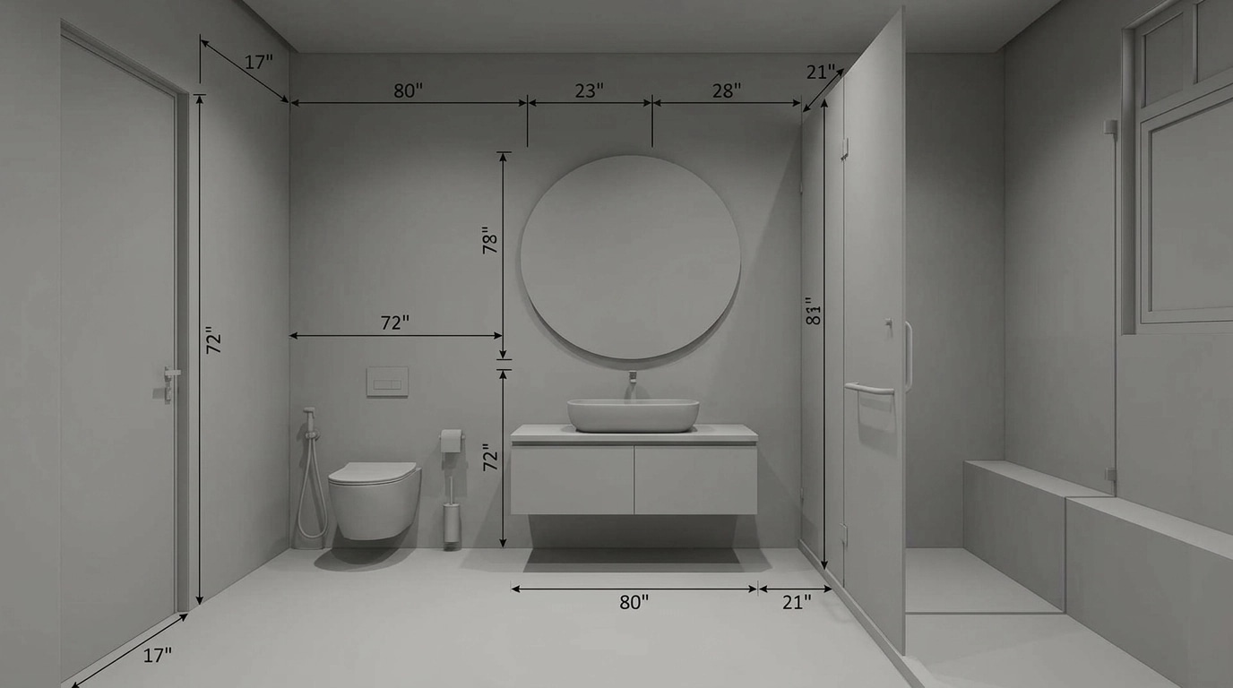 Bathroom interior in Minimalism style — photo by GenRoom AI