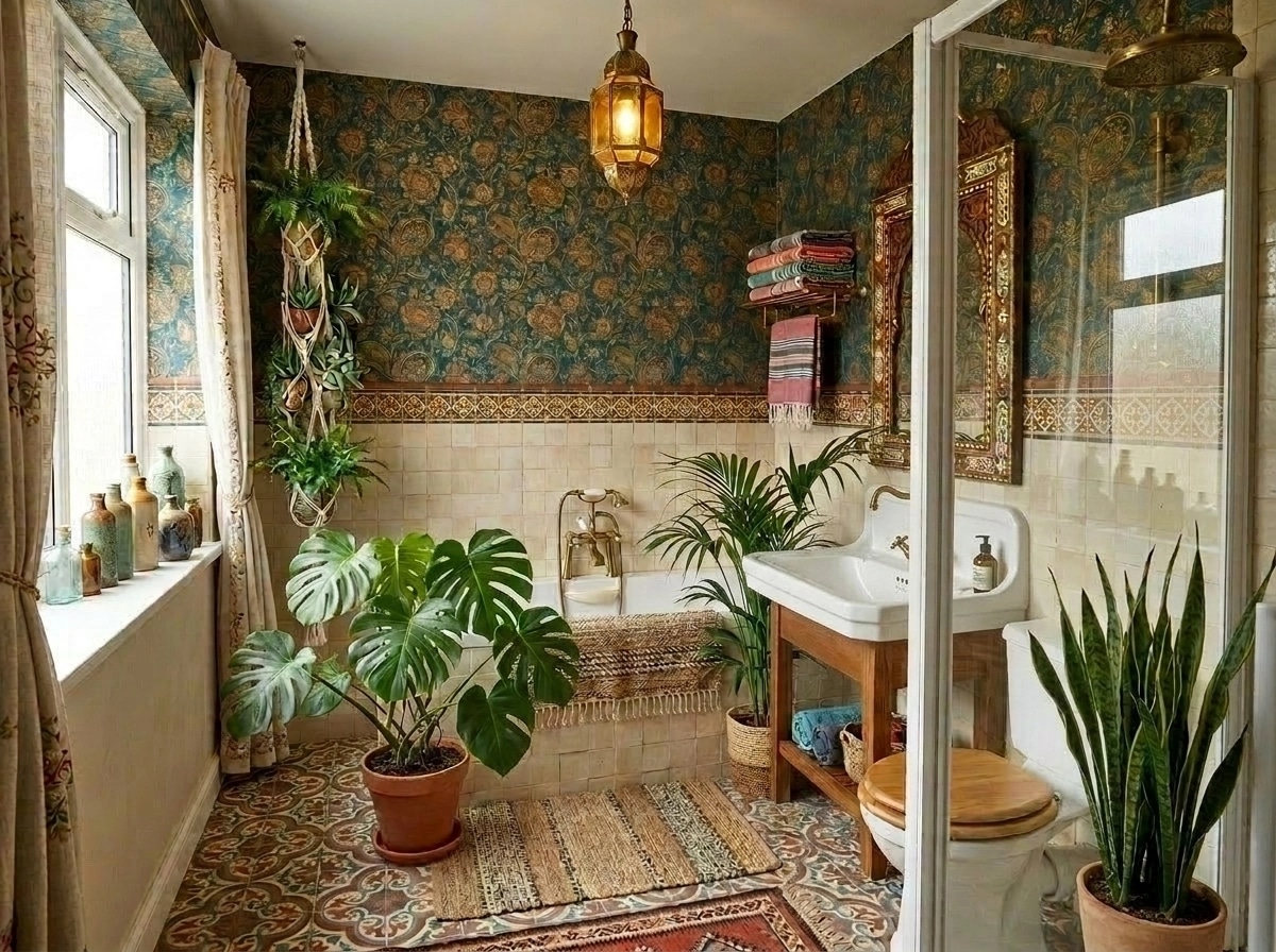 Interior design in Bohemian style — Bathroom by GenRoom AI