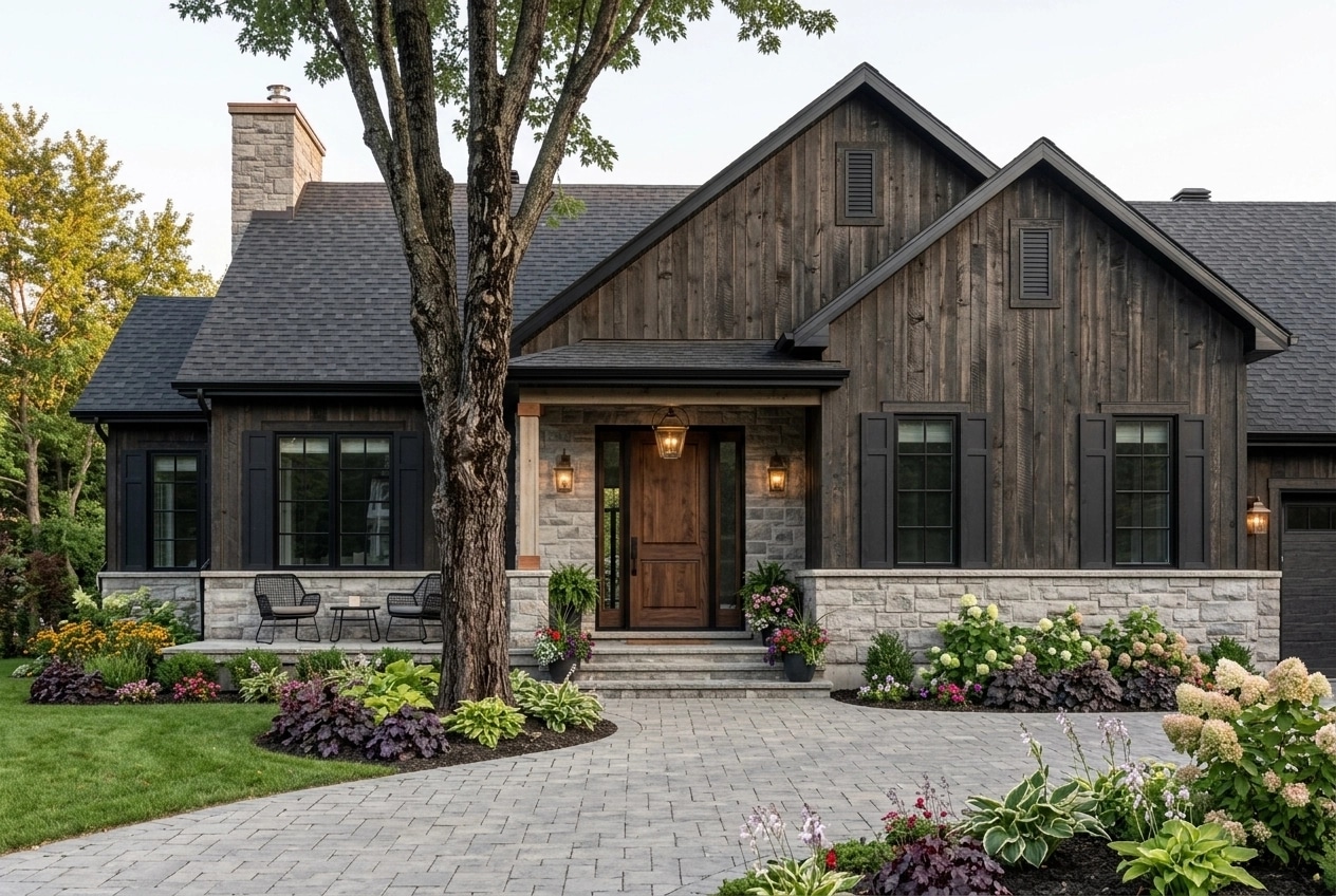 Facade design in Barnhouse Facade style — photo by GenRoom AI