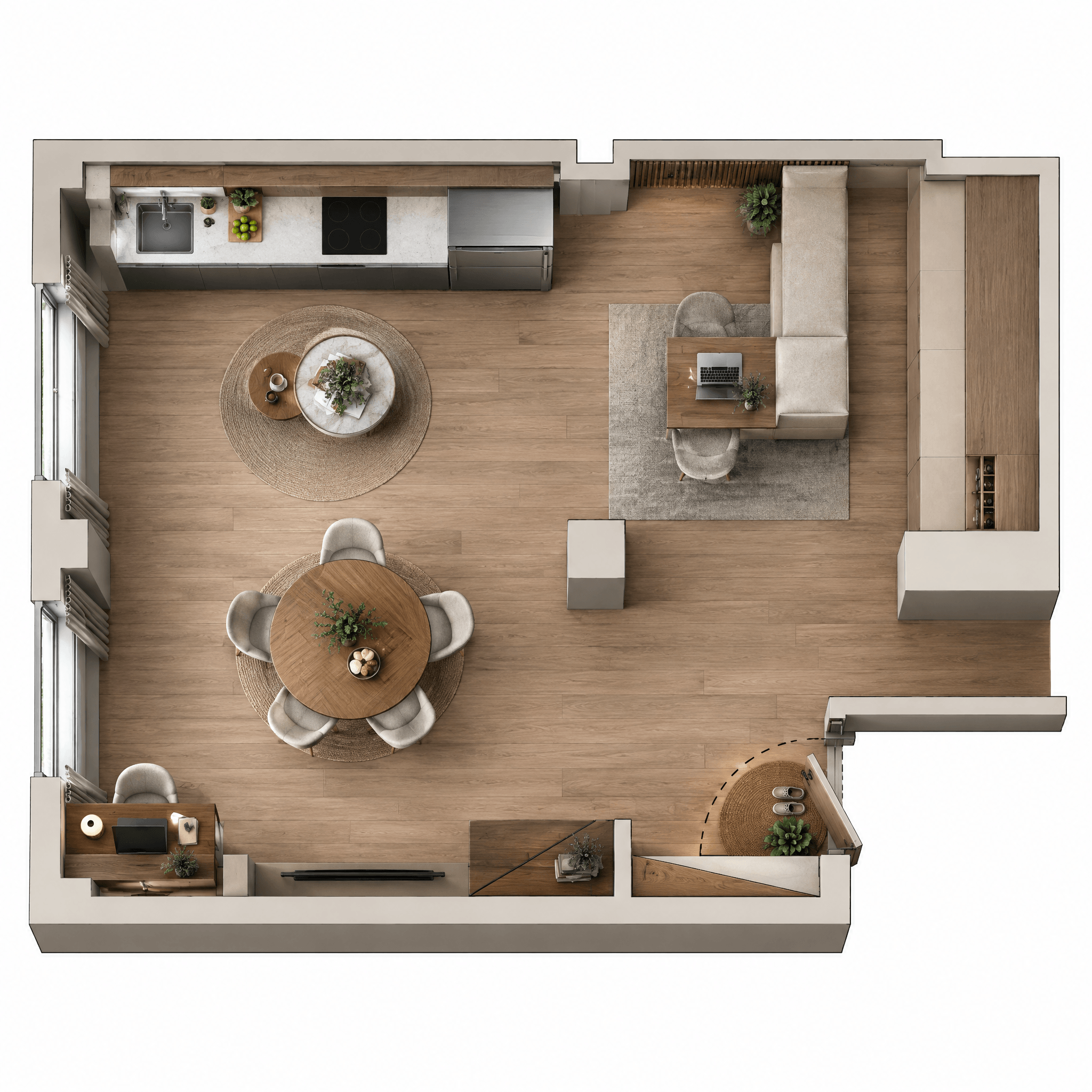 Interior design in Contemporary style — Living Room by GenRoom AI