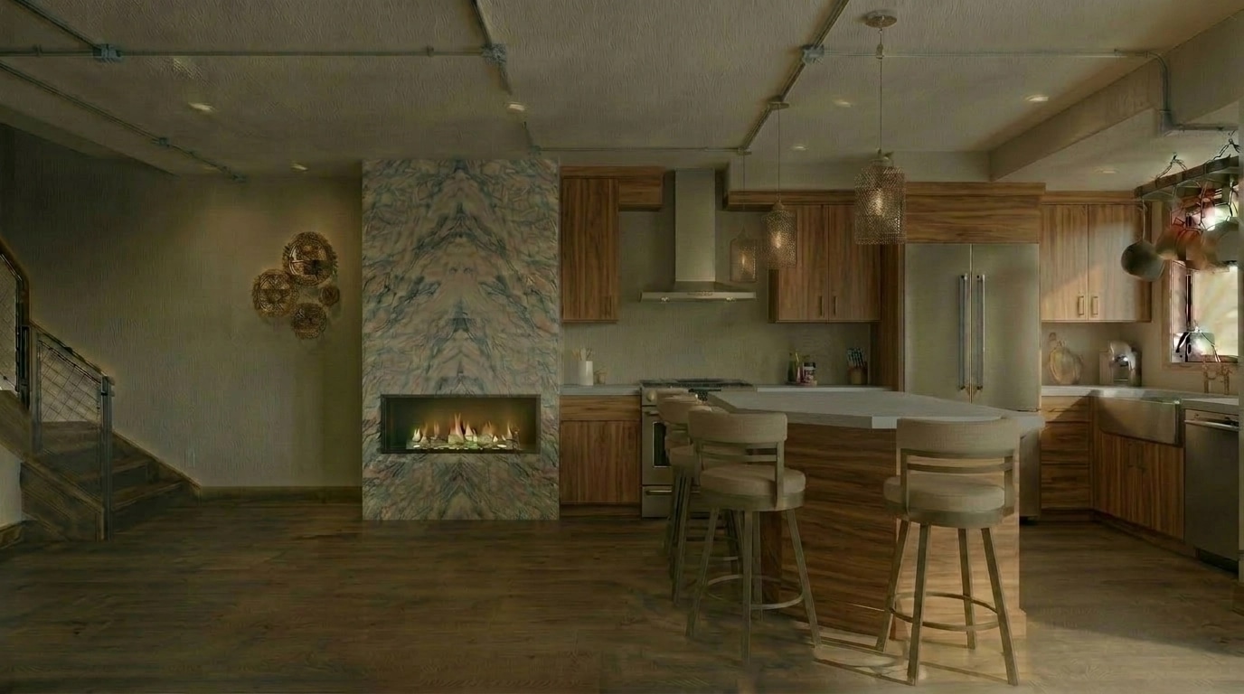 Kitchen interior in Loft / Industrial style — photo by GenRoom AI