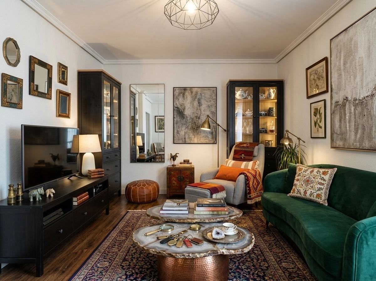 Design d'intérieur en style Eclectic — Salon par GenRoom AI