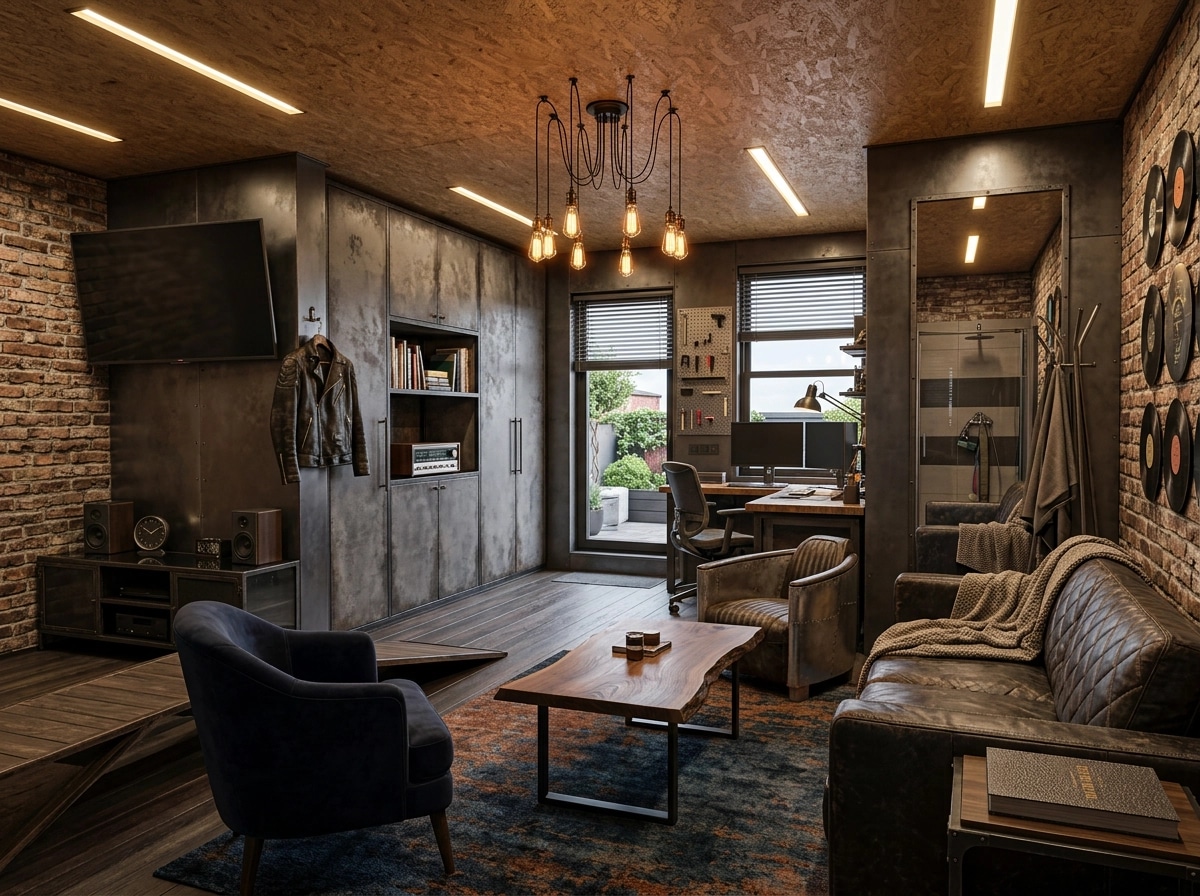 Interior design in Loft / Industrial style — Living Room by GenRoom AI