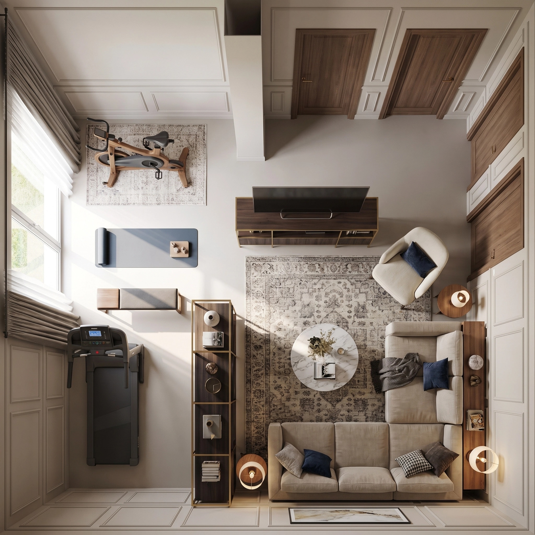 Transitional Living Room design — interior photo by GenRoom AI