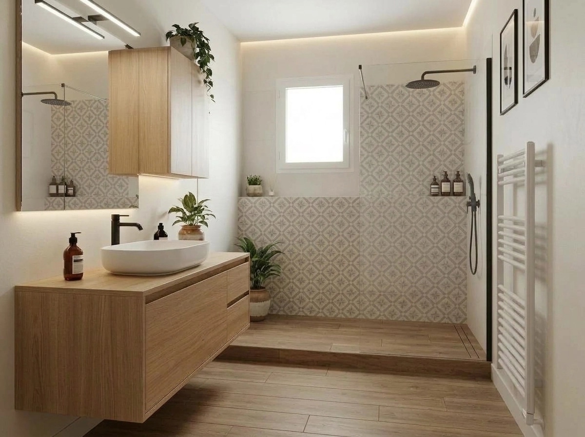 Bathroom interior in Minimalism style — photo by GenRoom AI