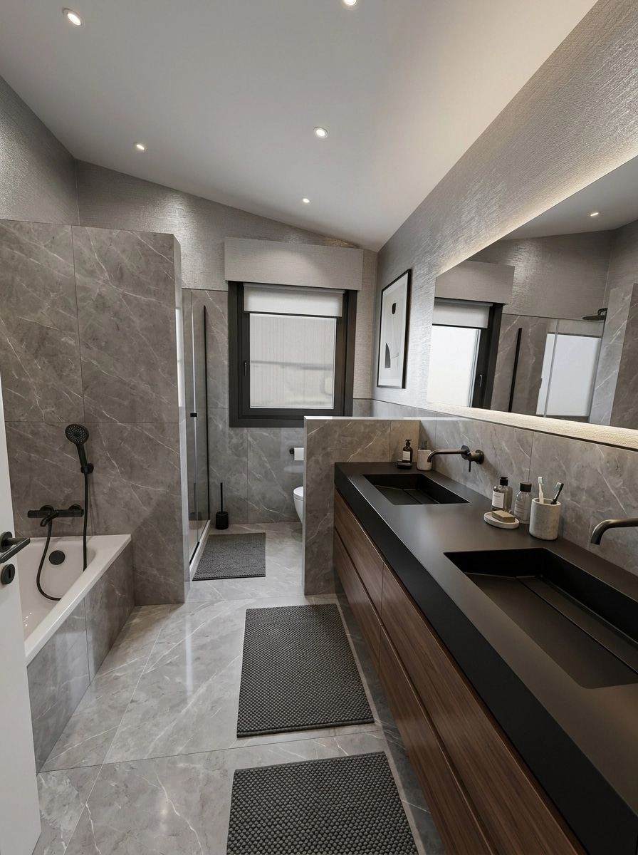 Bathroom interior in Contemporary style — photo by GenRoom AI