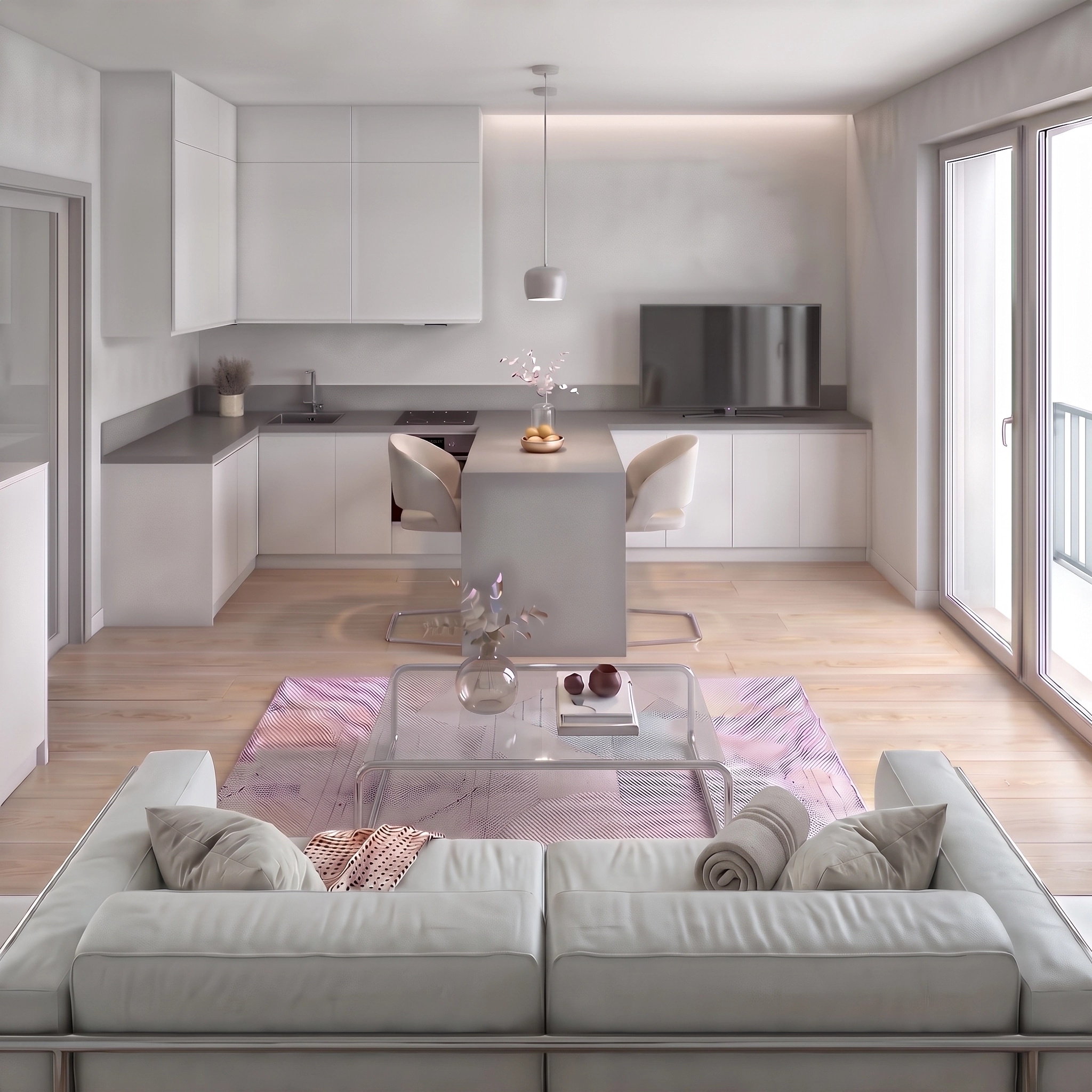Interior design in Minimalism style — Living Room by GenRoom AI