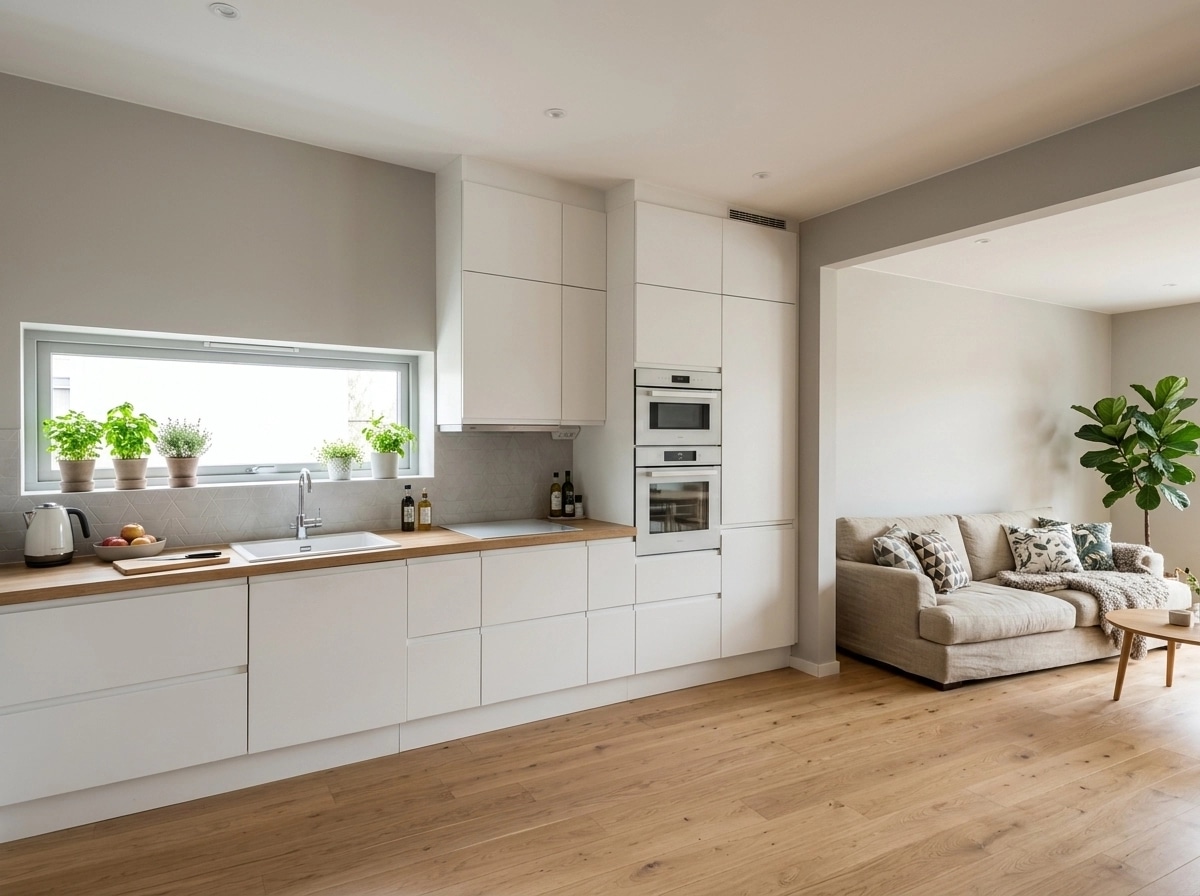 Kitchen interior in Scandinavian style — photo by GenRoom AI