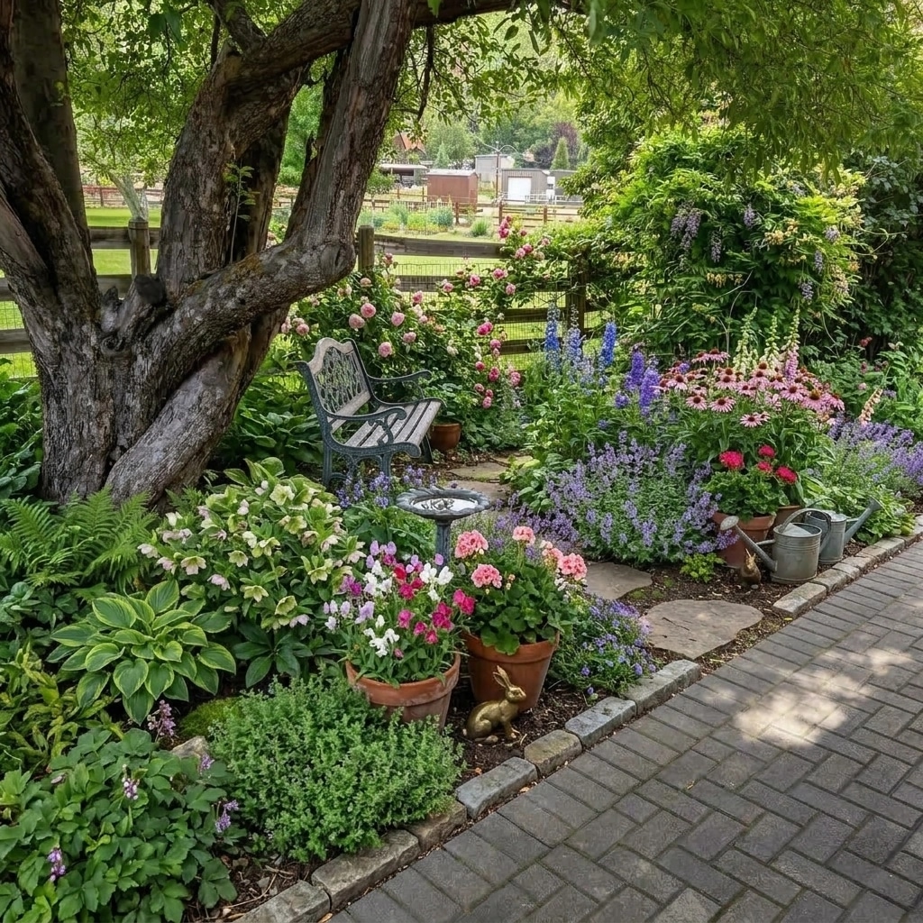 English Cottage Garden Yard design — yard photo by GenRoom AI