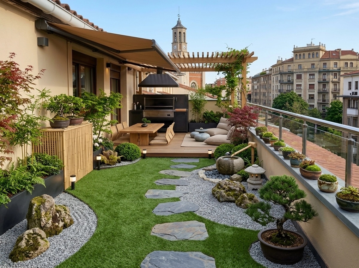 Landschaftsdesign im Japanese Garden-Stil — Garten von GenRoom AI