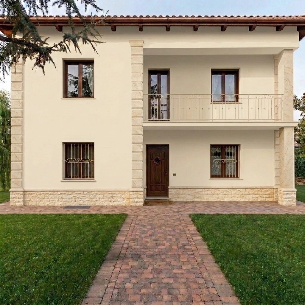 Italian Villa Facade Facade design — facade photo by GenRoom AI