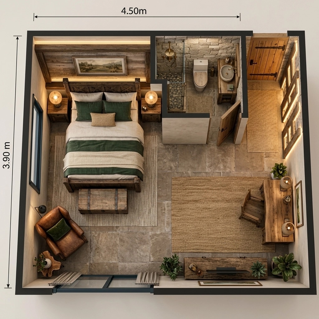 Rustic Bedroom design — interior photo by GenRoom AI