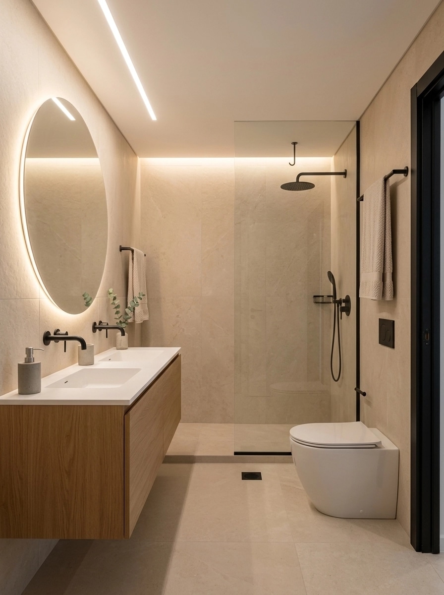Minimalism Bathroom design — interior photo by GenRoom AI