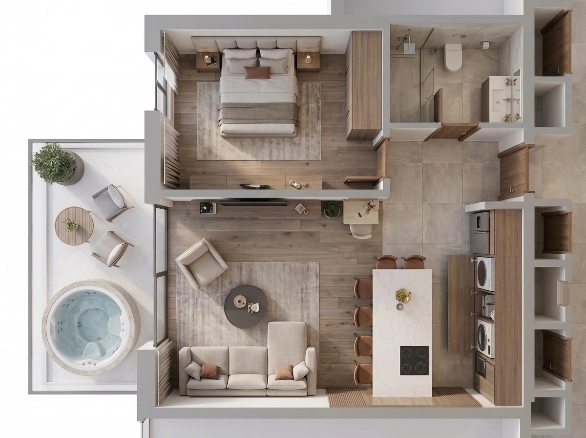 Interior design in Contemporary style — Living Room by GenRoom AI