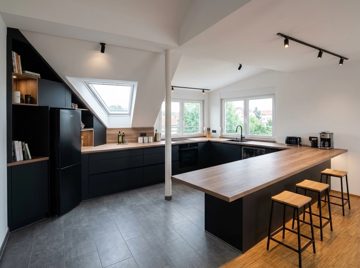 Kitchen interior in Contemporary style — photo by GenRoom AI
