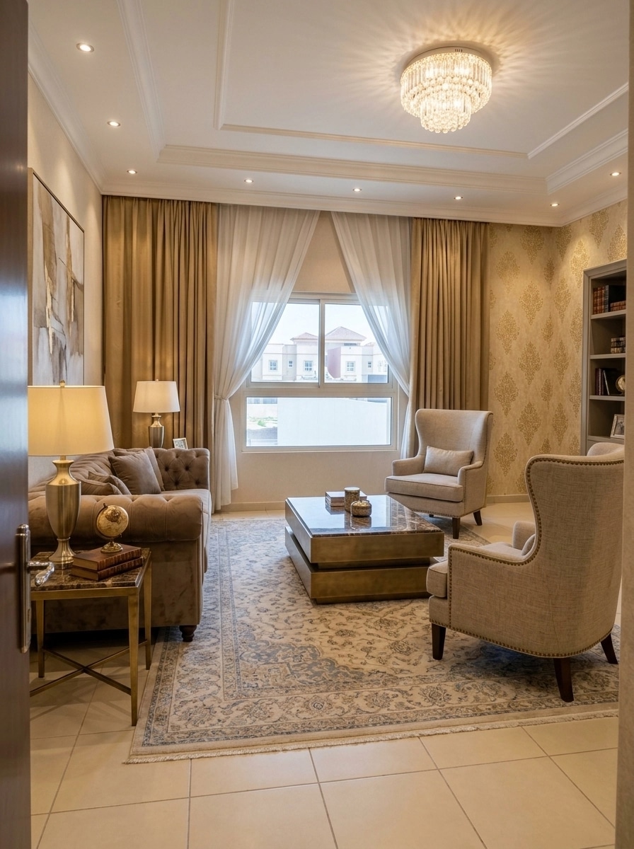 Transitional Living Room design — interior photo by GenRoom AI