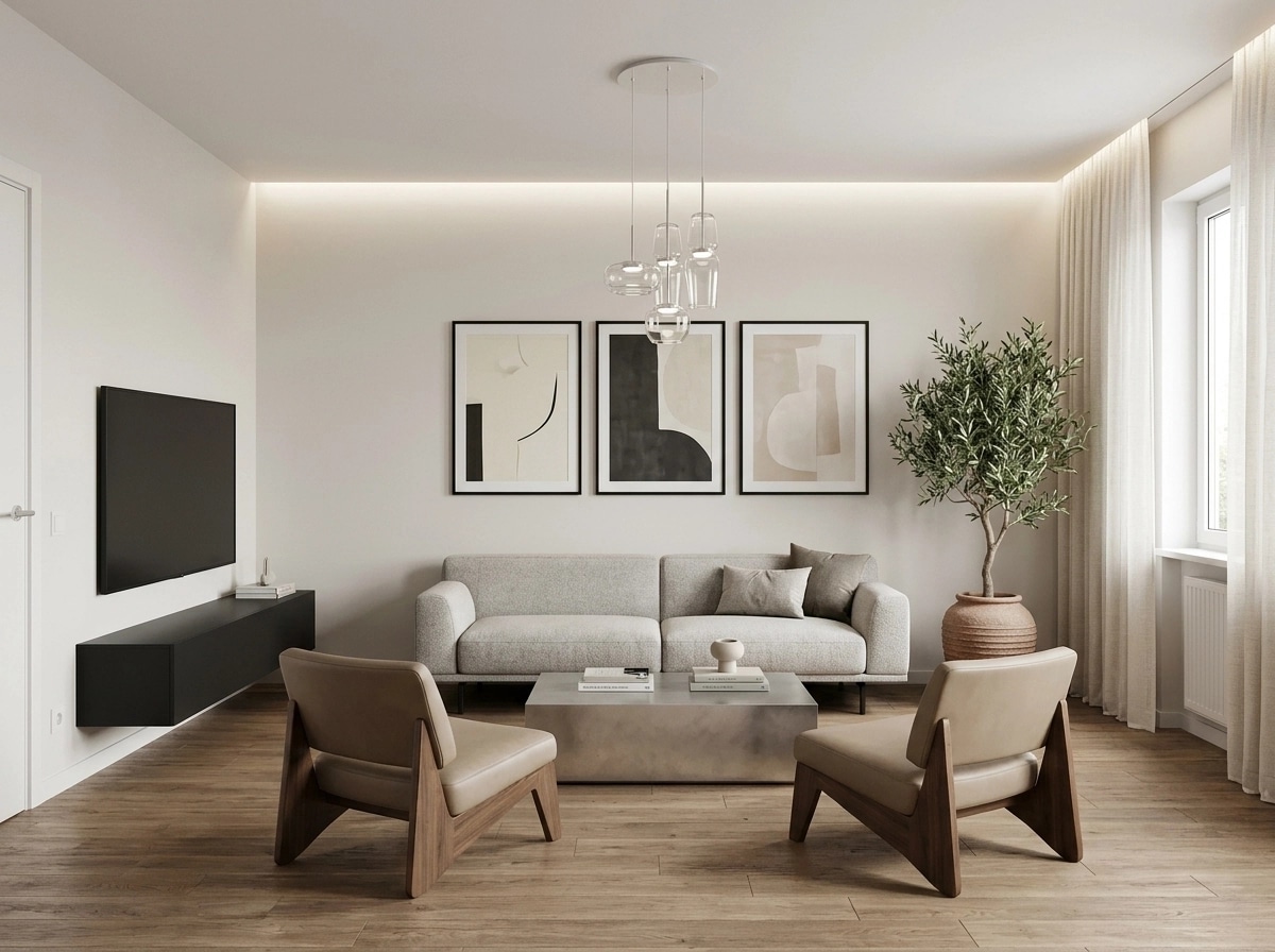 Interior design in Minimalism style — Living Room by GenRoom AI