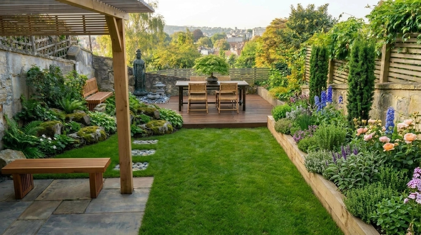 Landschaftsdesign im Japanese Garden-Stil — Garten von GenRoom AI