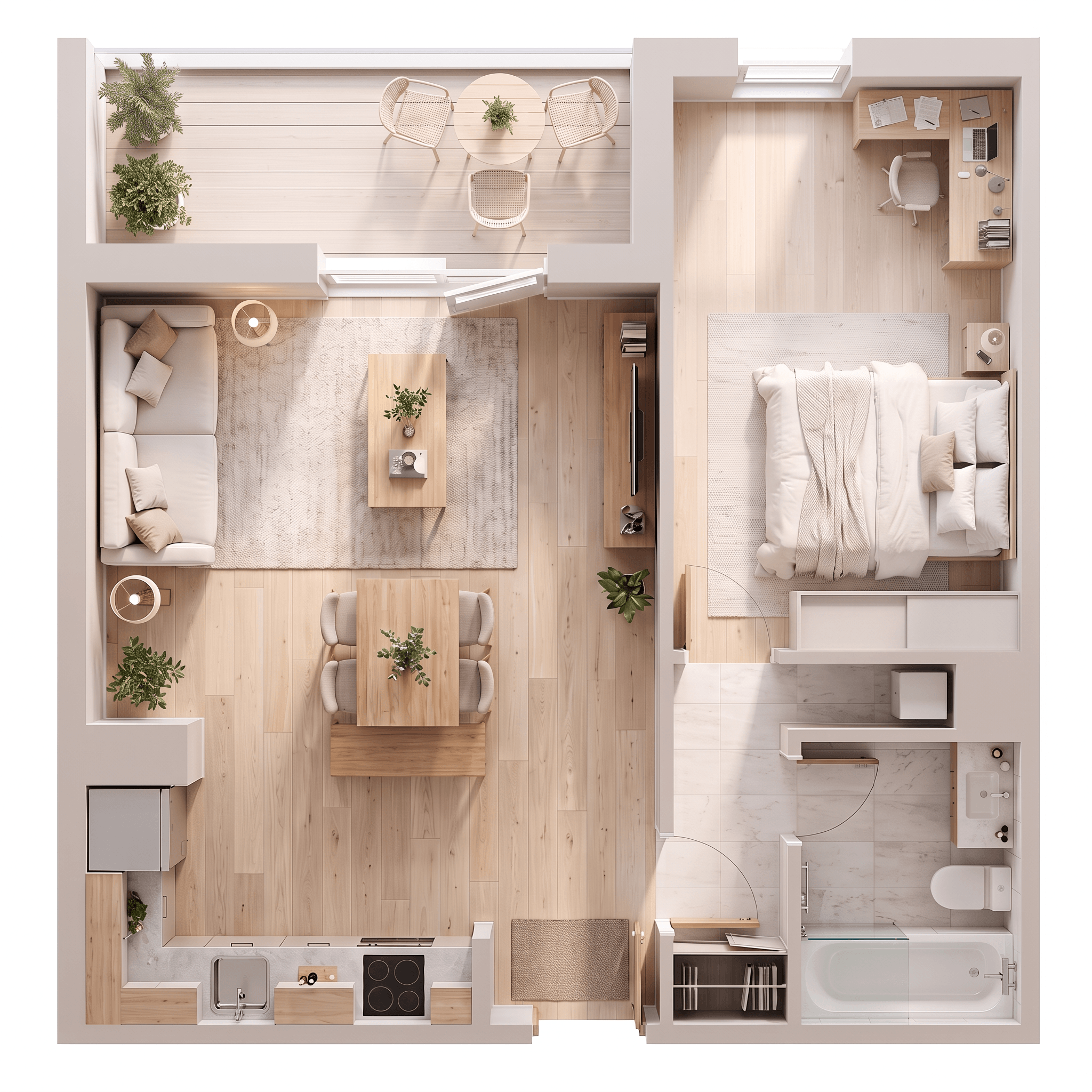 Interior design in Scandinavian style — Living Room by GenRoom AI