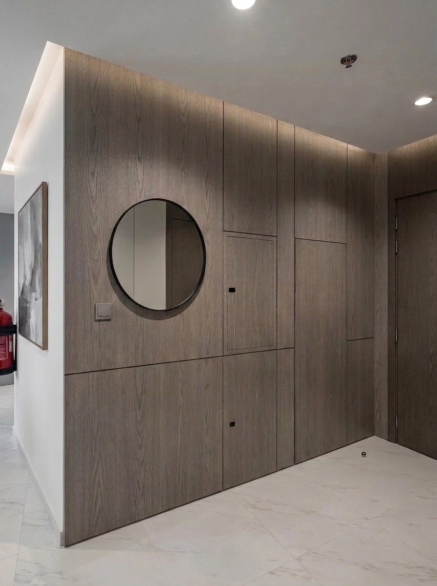 Hallway interior in Mid-Century Modern style — photo by GenRoom AI