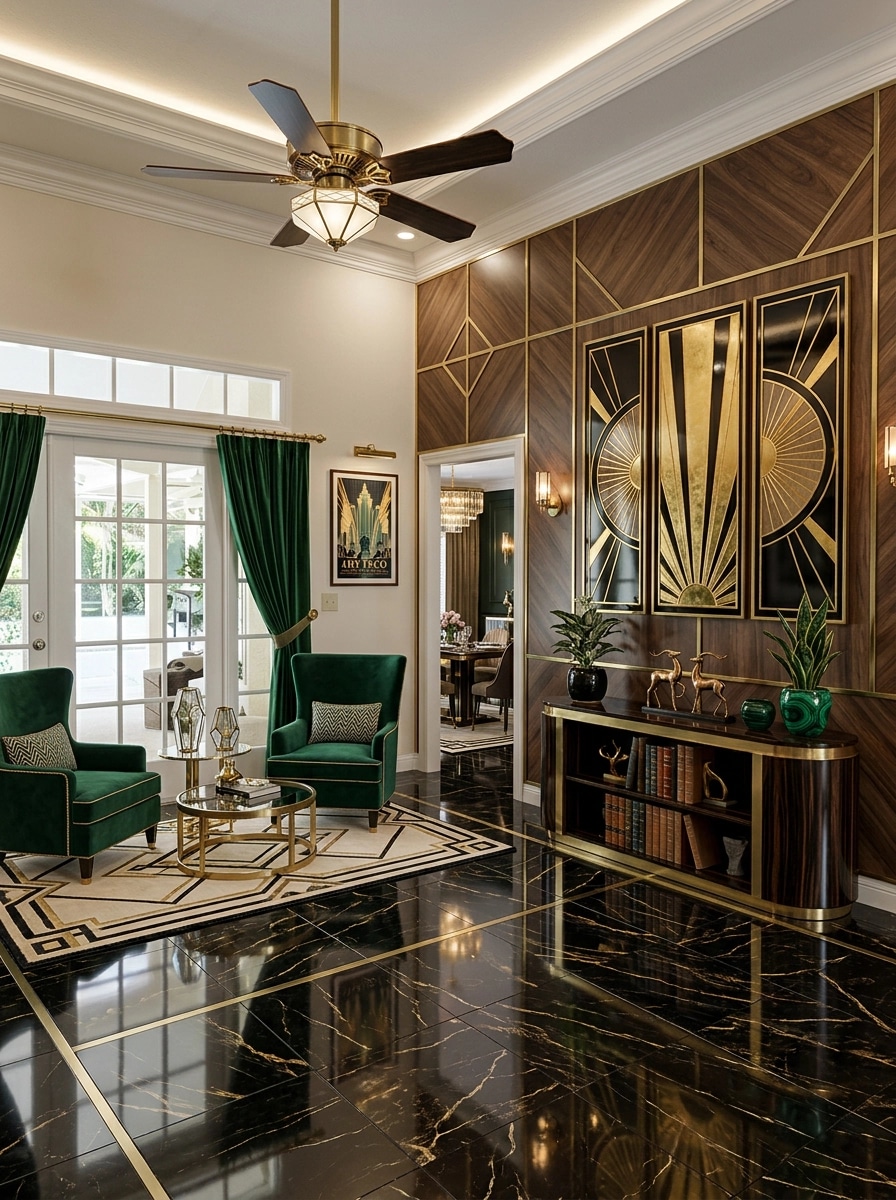 Art Deco Living Room design — interior photo by GenRoom AI