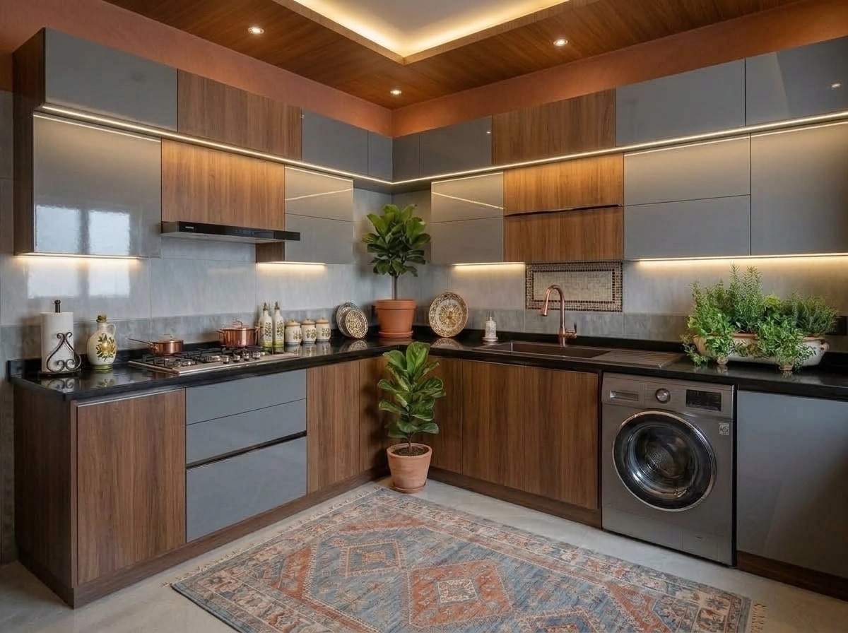 Kitchen interior in Mediterranean style — photo by GenRoom AI