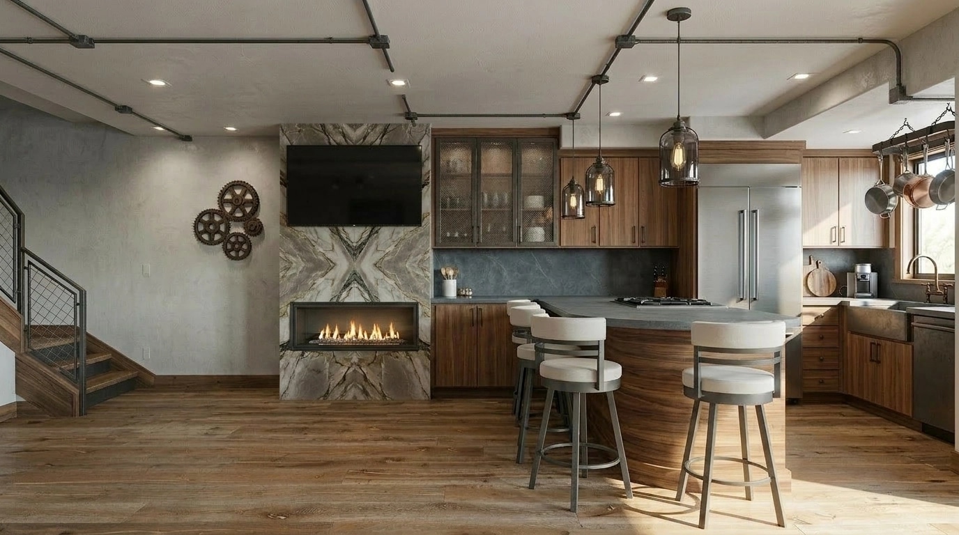 Kitchen interior in Loft / Industrial style — photo by GenRoom AI